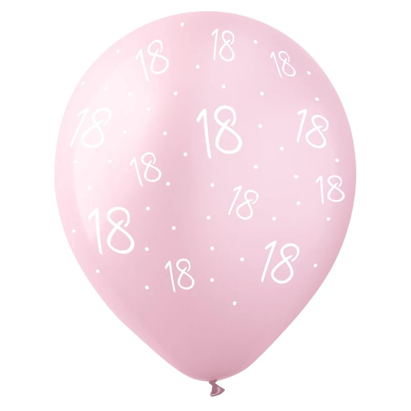 Rosé Celebration 18th Birthday Pearl Pink Latex Balloons, 12 Inches, 12 Count