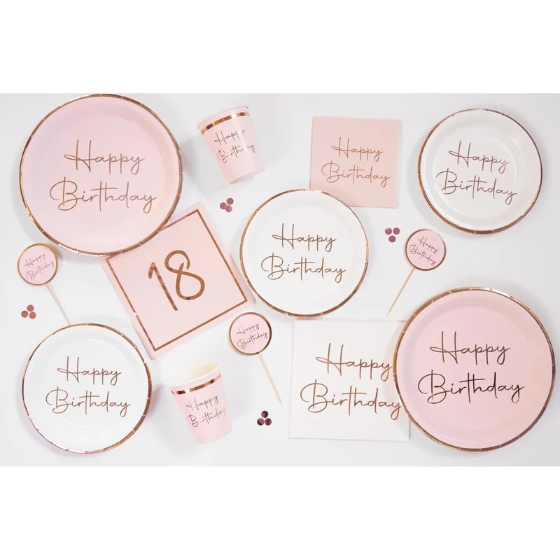Rosé Celebration 18th Birthday Large Lunch Napkins, 16 Count