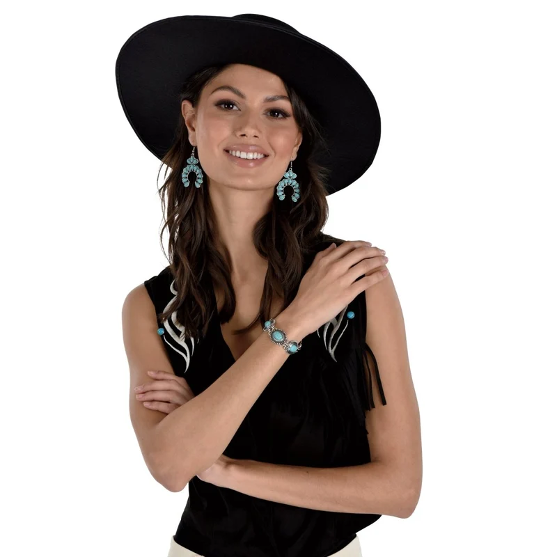 Western Turquoise Jewelry Set, 2 Count