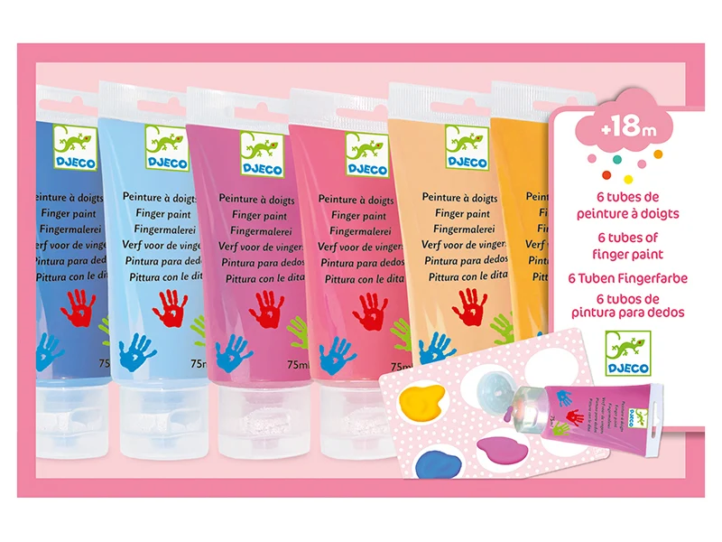 6 tubes de peinture à doigts Sweet