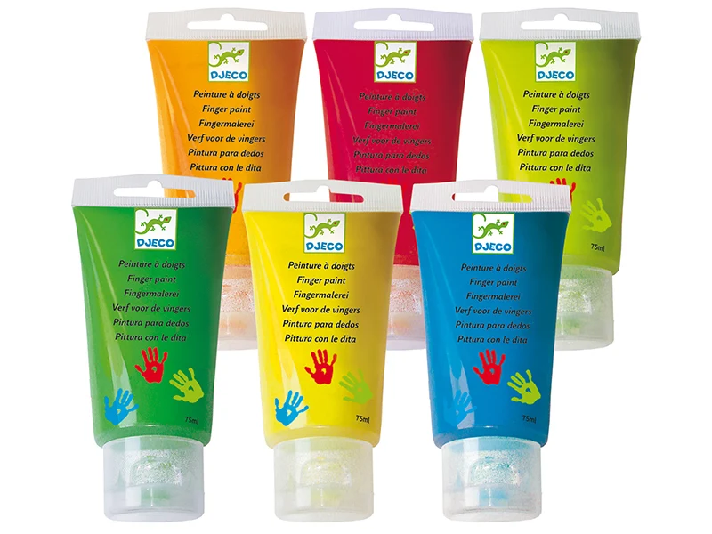 6 tubes de peinture à doigts pour enfants
