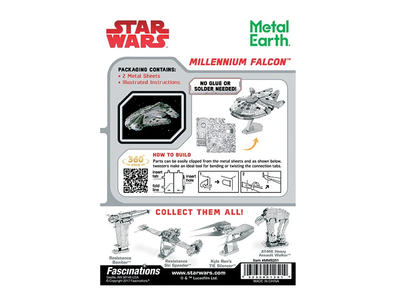 Maquette 3D Star Wars - Millennium Falcon en métal