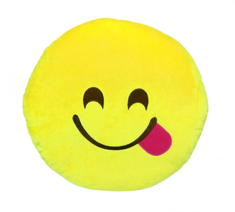 Emoji Large Pillow Savouring Food / Emoji Gros oreiller savourant la nourriture