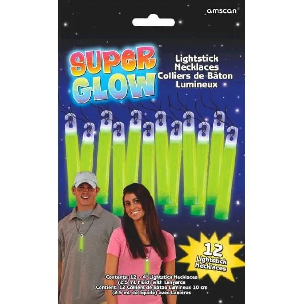 Light Stick Necklaces - Green 4 In. 12/pkg.