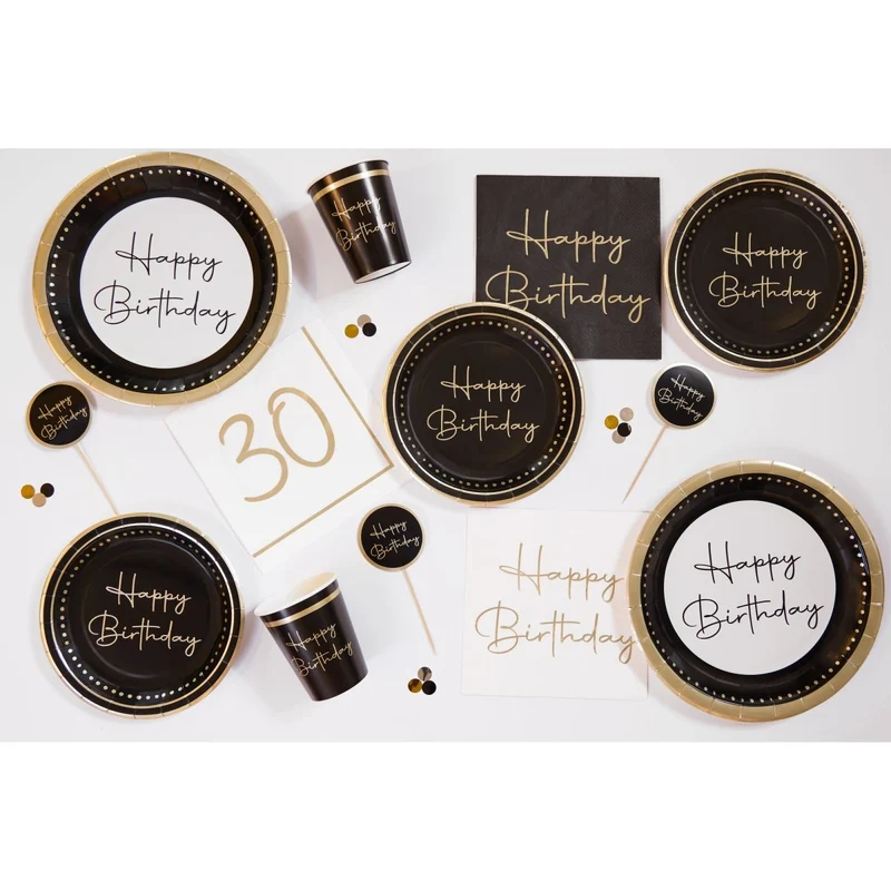 Golden Celebration 30th Birthday Large Lunch Napkins, 16 Count