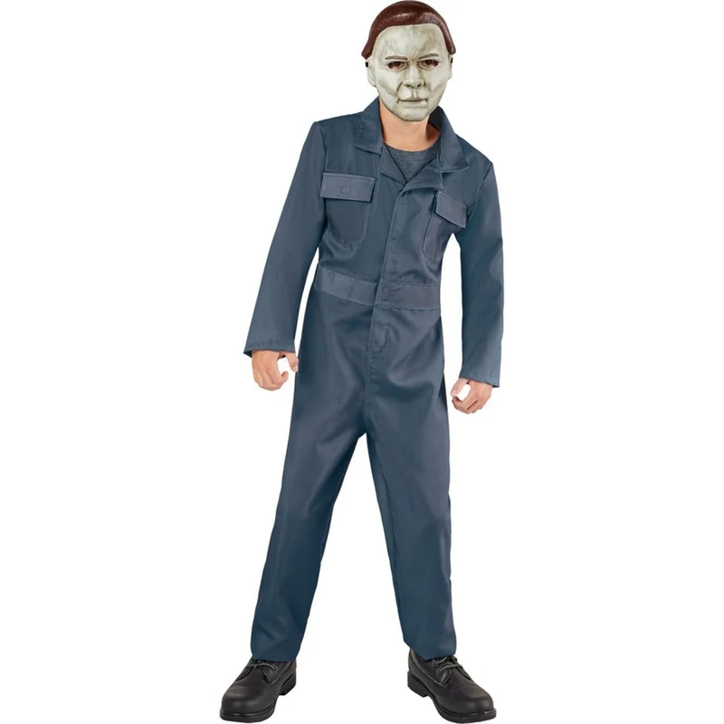 Halloween Michael Myers Costume for Kids, Blue Jumpsuit