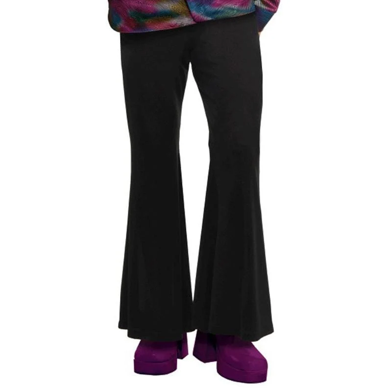 Black bell bottom pants for men