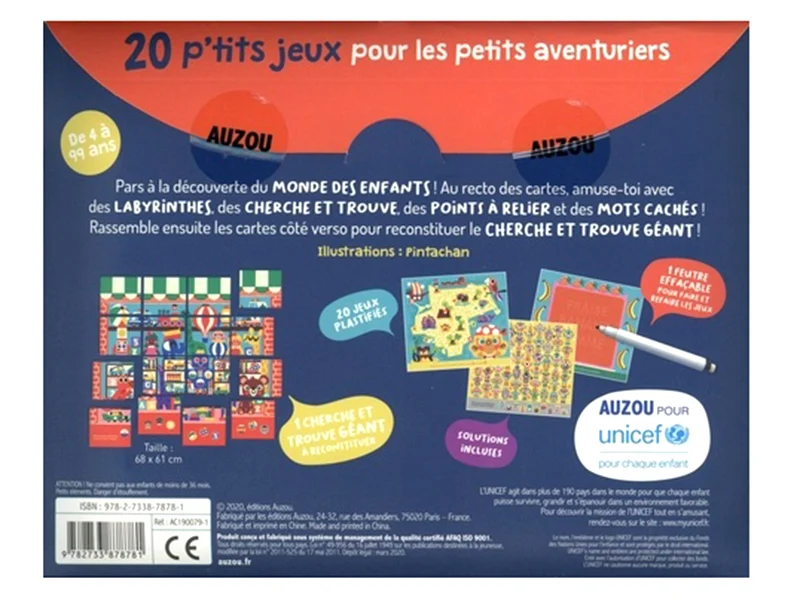 20 p'tits jeux - Pour les petits aventuriers - Auzou