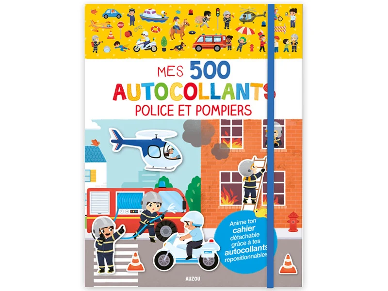 Cahier Mes 500 autocollants - police et pompiers - Auzou