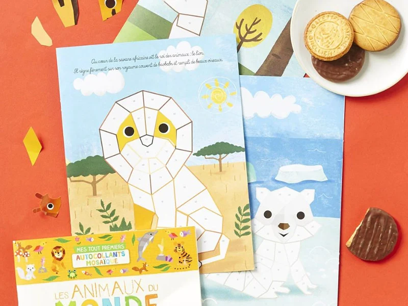 Cahier Mes 500 autocollants - mes premières gommettes formes - les animaux - Auzou