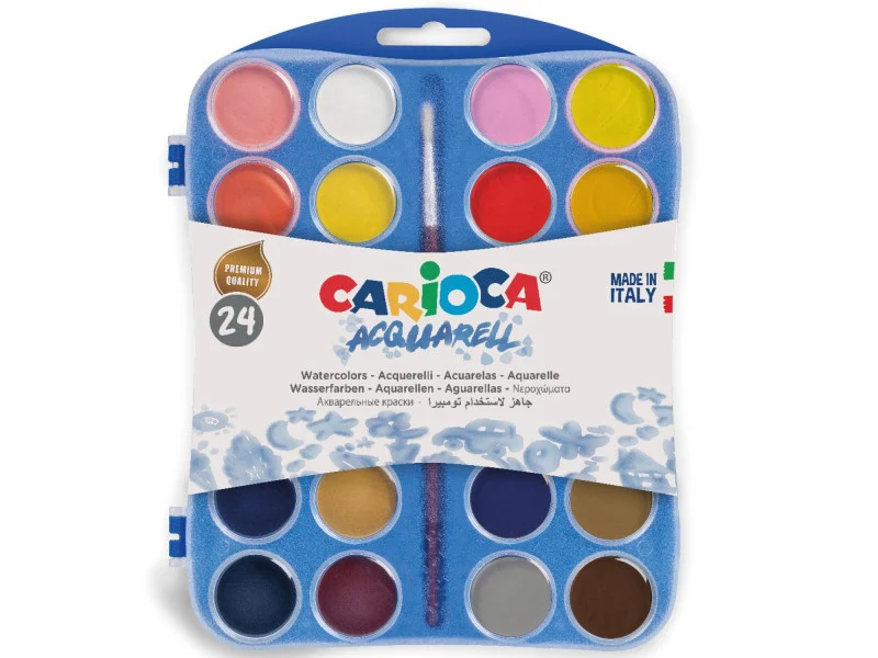 Palette d'aquarelle - 24 couleurs - Carioca