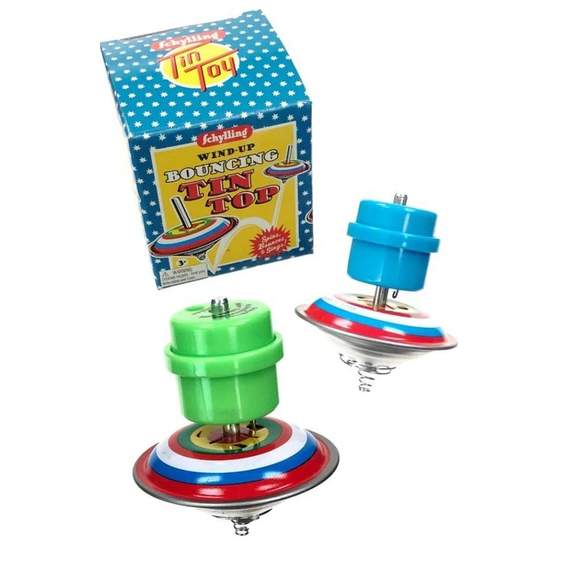Retro Wind-up Bouncing Tin Top