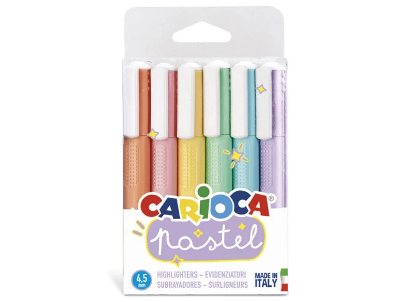 6 surligneurs pastel - Carioca Pastel