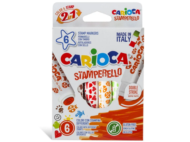 Set de 6 feutres double pointe - Carioca Stamperello