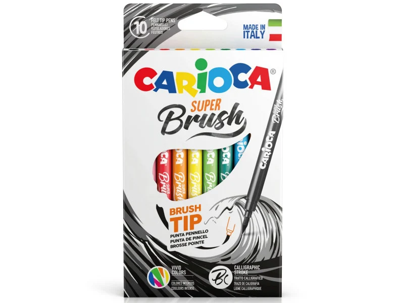 Set de 10 feutres Brush - Carioca Super Brush