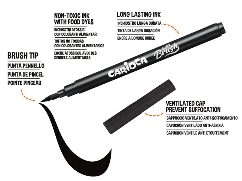 Set de 10 feutres Brush - Carioca Super Brush