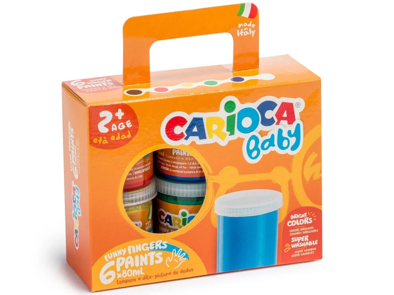Set de 6 peintures à doigts - 6 x 80 ml