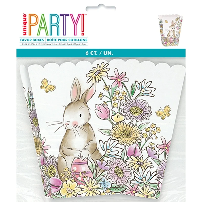 Easter Whimsy Paper Treat Boxes, 6 Count