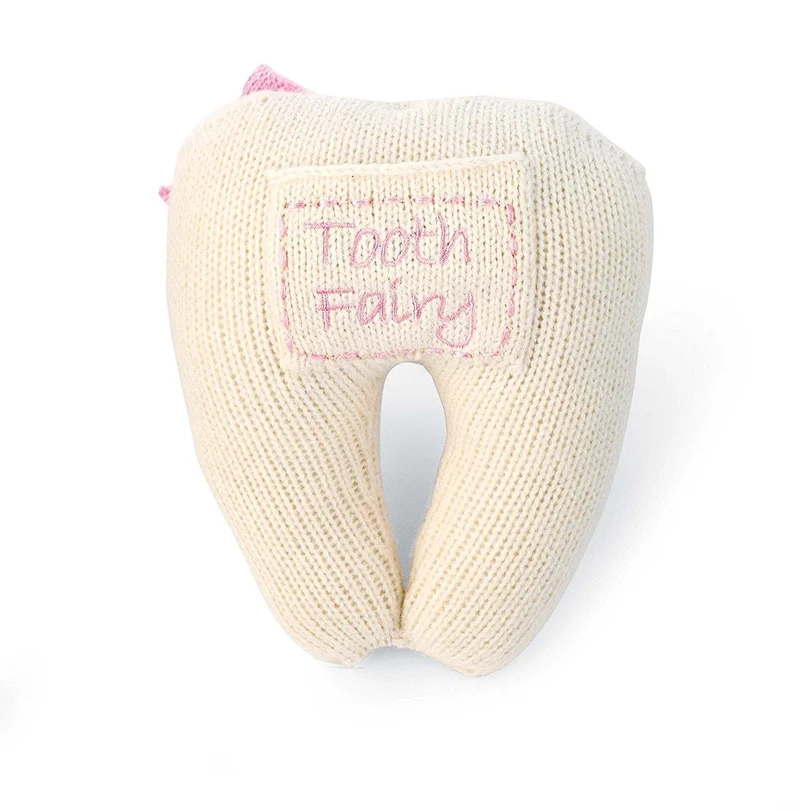 Knit Tooth Pillow Pink / Oreiller dentaire tricoté rose