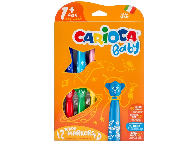 Set de 12 feutres marqueurs 1+ - Carioca Baby Teddy