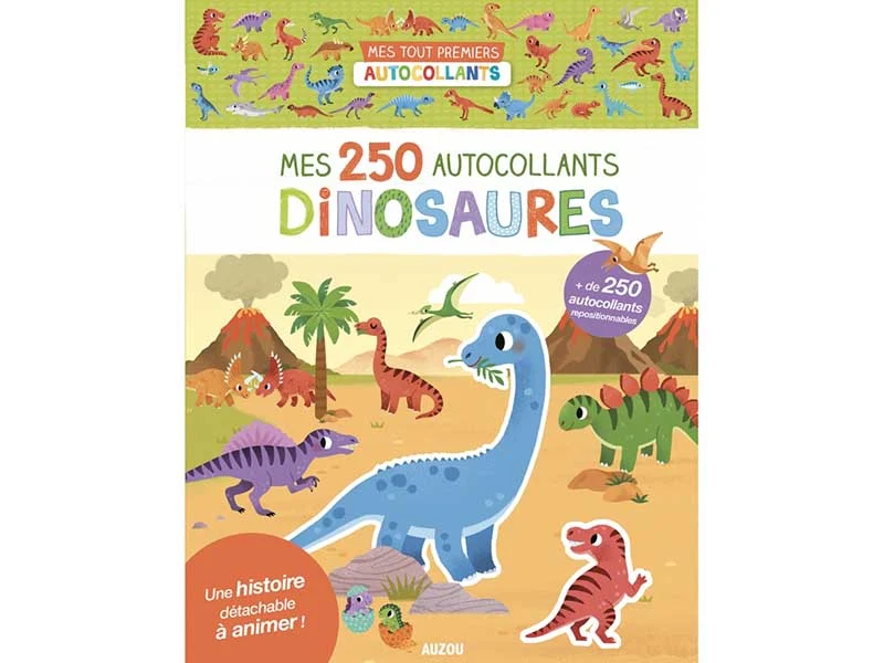 Cahier Mes 250 autocollants - dinosaures - Auzou