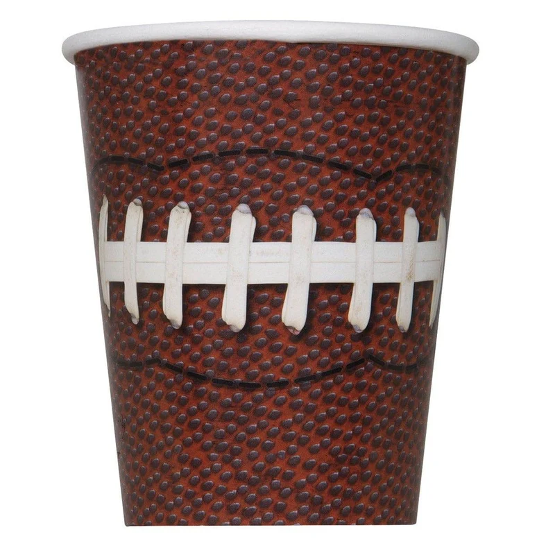 Football Party Paper Cups, 9 ounces, 8 Count