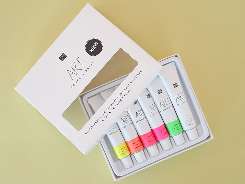 Set de 6 tubes de peinture acrylique - néon