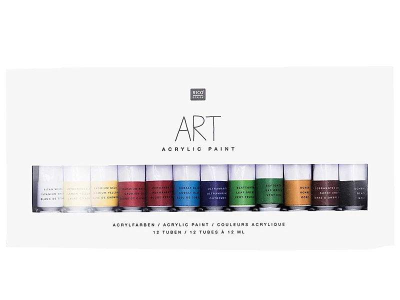 Set de 12 tubes de peinture acrylique
