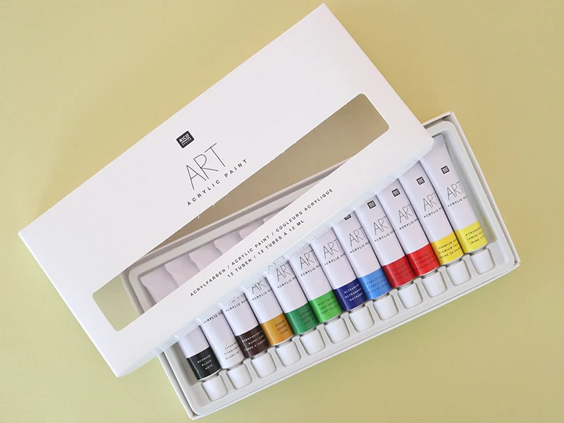 Set de 12 tubes de peinture acrylique