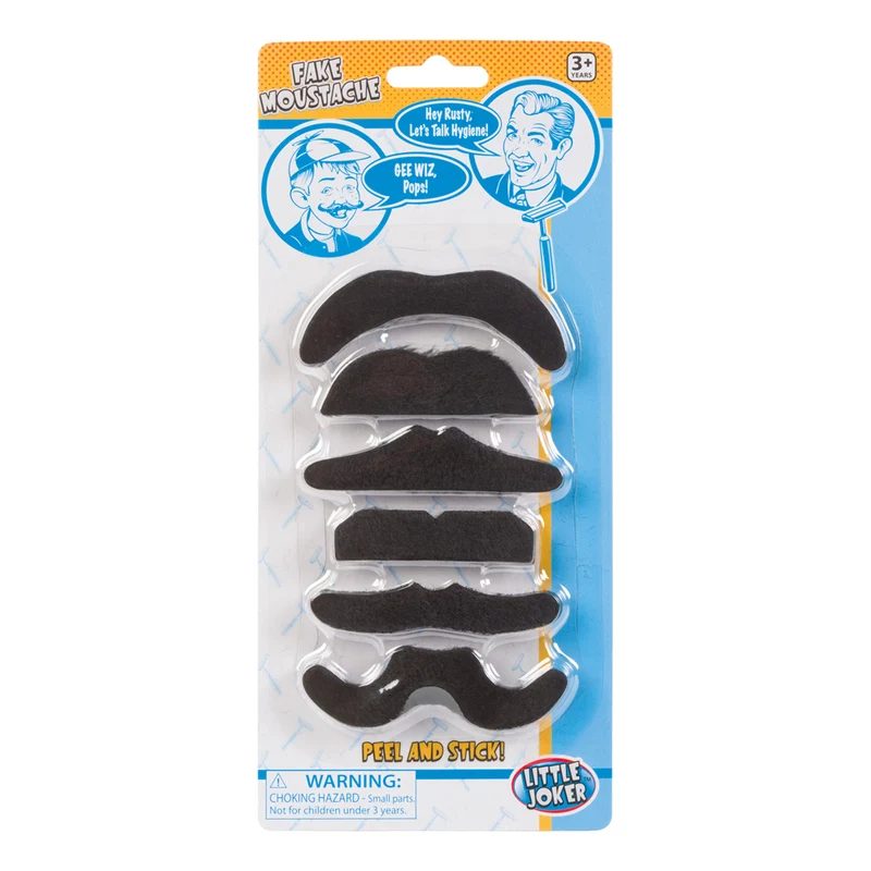 Fuzzy Fake Moustaches - set of 6