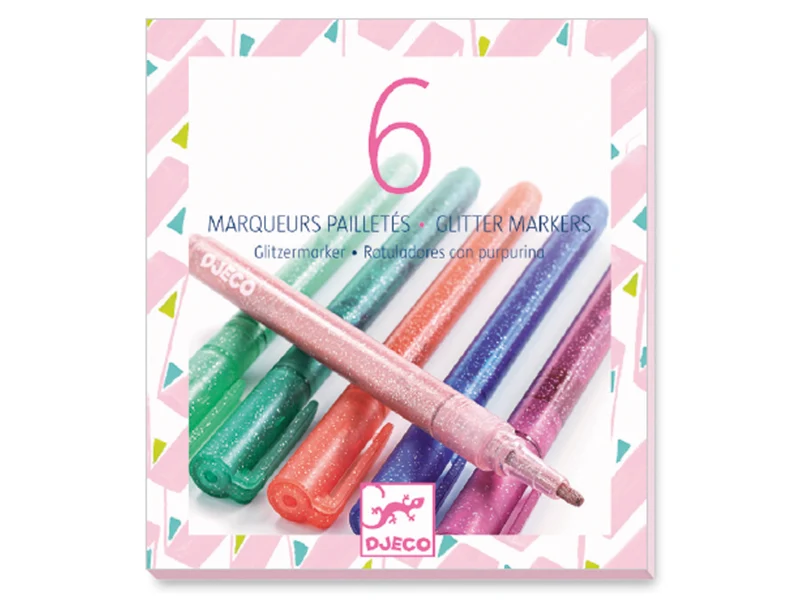 6 marqueurs pailletés - sweet