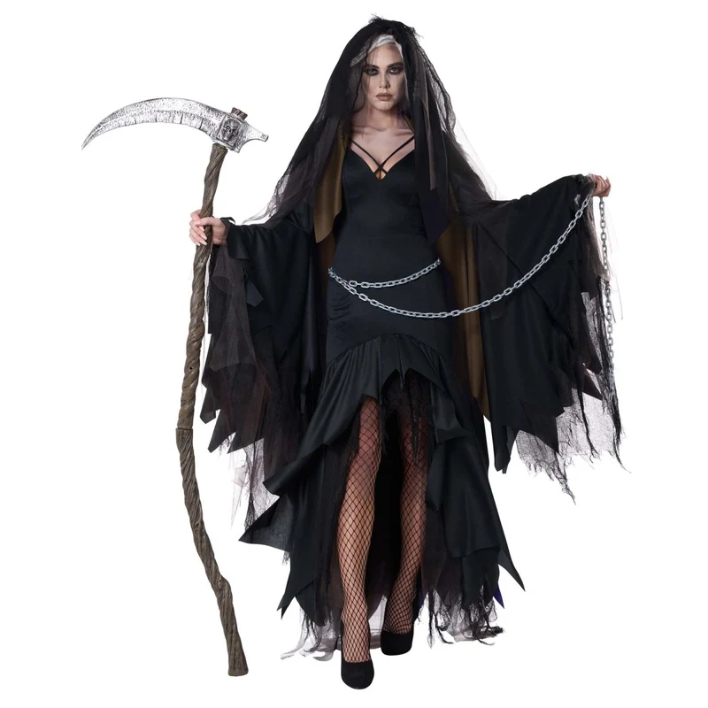 Drop Dead Gorgeous Reaper Costume for Adults, Black Dress