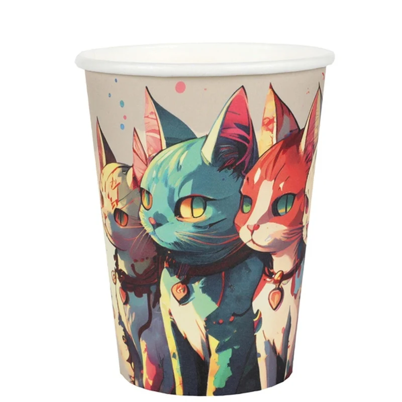 Manga Birthday Party Paper Cups, 9 oz, 10 Count