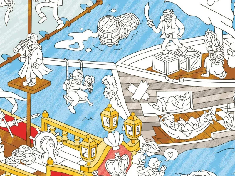 Poster géant en papier à colorier - PIRATES - OMY