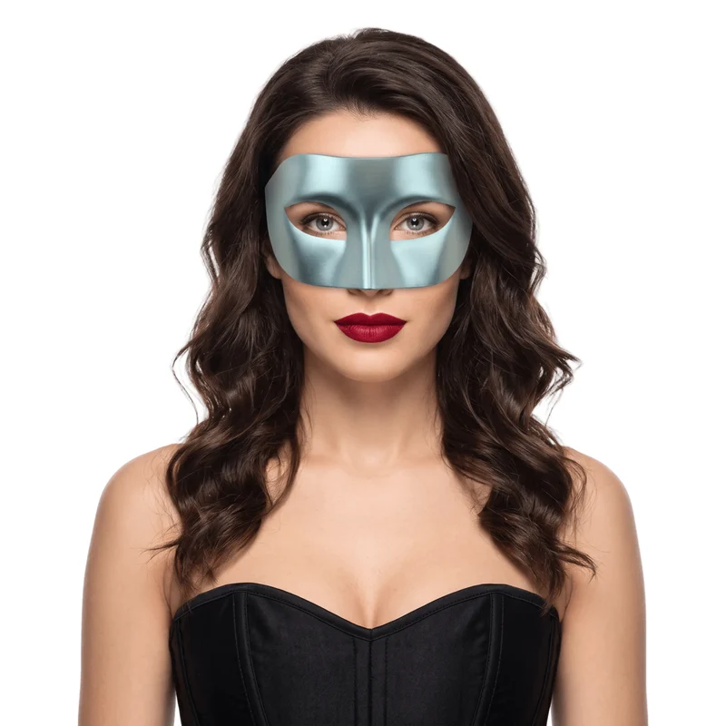 Silver Venetian Plastic Mask for Adults
