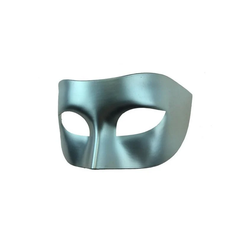 Silver Venetian Plastic Mask for Adults