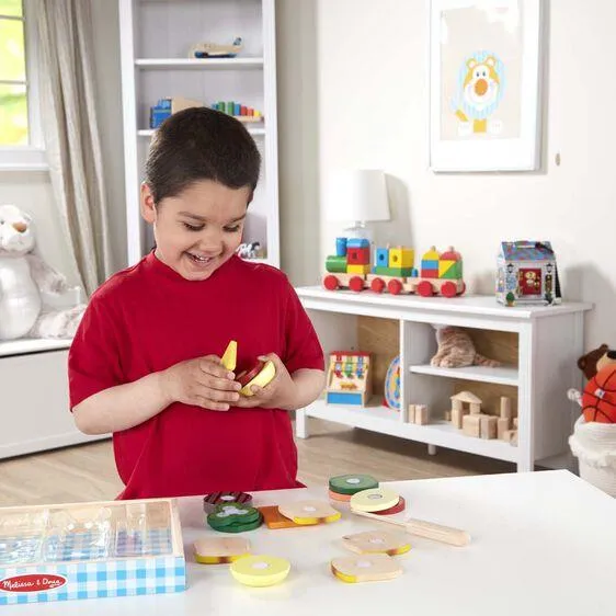 Melissa & Doug Wooden Sandwich Making Set/ Melissa & Doug Ensemble de Fabrication de Sandwich en Bois