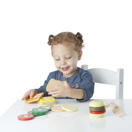 Melissa & Doug Wooden Sandwich Making Set/ Melissa & Doug Ensemble de Fabrication de Sandwich en Bois