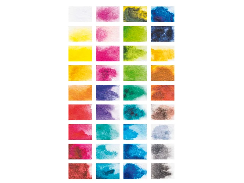Palette de 36 demi-godets d'aquarelle / Peinture à l'eau