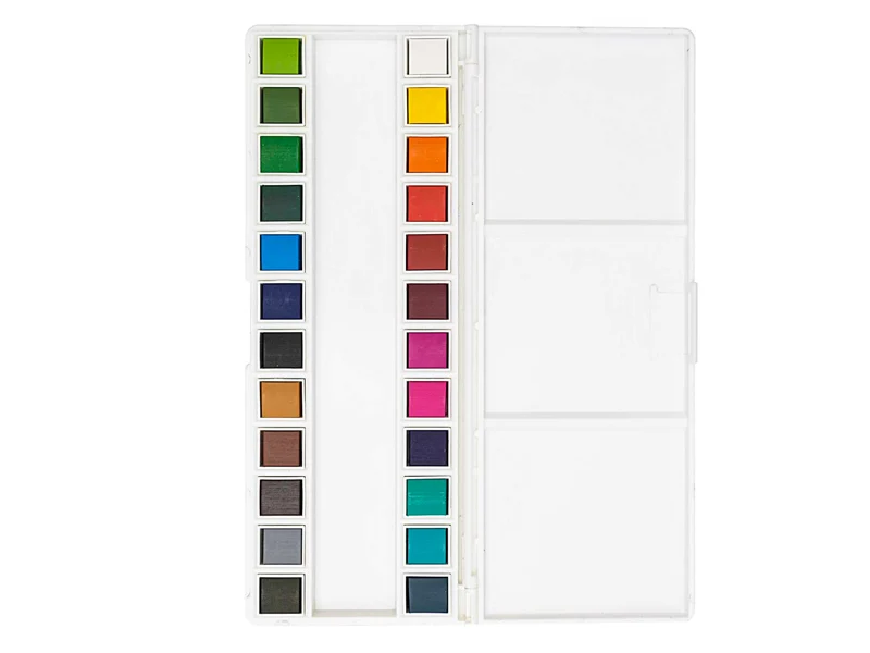 Palette de 24 demi-godets d'aquarelle / Peinture à l'eau