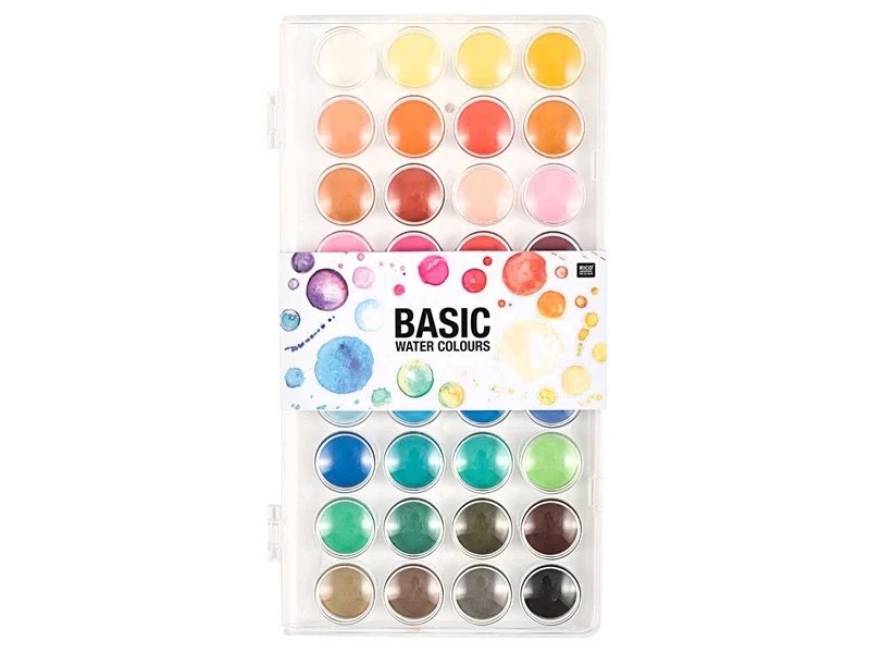 Boîte peinture à l'eau / aquarelle - 36 couleurs basiques