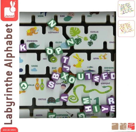 Janod Alphabet Labyrinthe (Bilingual/Bilingue)
