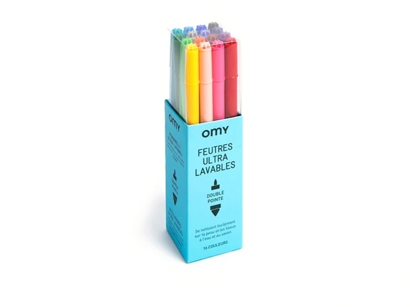 16 feutres ultra-lavables - pour coloriage - OMY