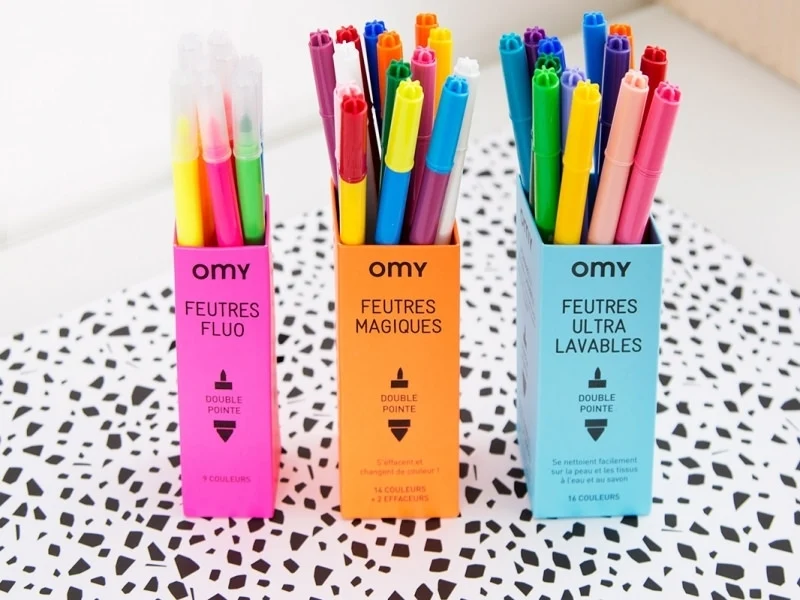 16 feutres ultra-lavables - pour coloriage - OMY