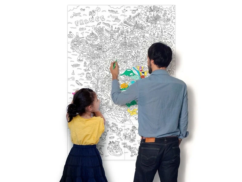 Poster géant en papier à colorier - FRANCE - OMY