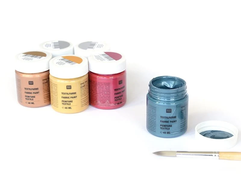 6 pots de peinture pour textile - Métallique