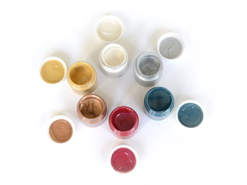 6 pots de peinture pour textile - Métallique