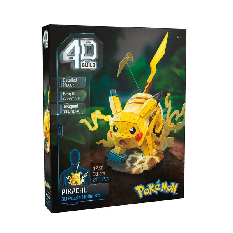 Pokémon Pikachu 4D Build, 12.9 Inches, 1 Count