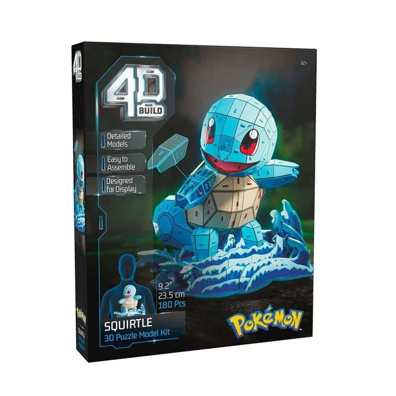 Pokémon Squirtle 4D Build, 9.2 Inches, 1 Count