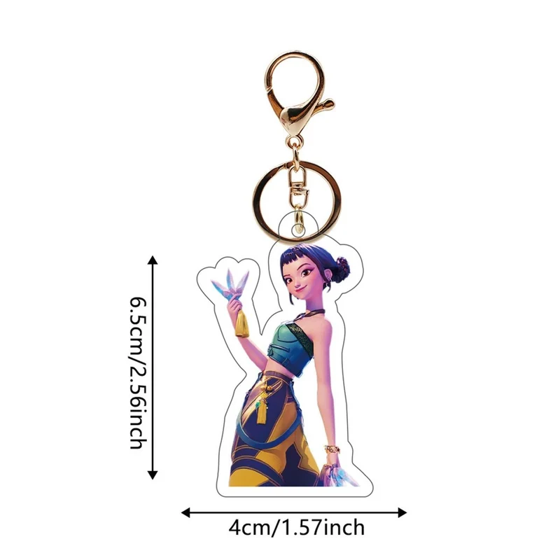 Kpop Anime Zoey Keychain, Demon Hunter Inspired Pop Singer, 1 Count